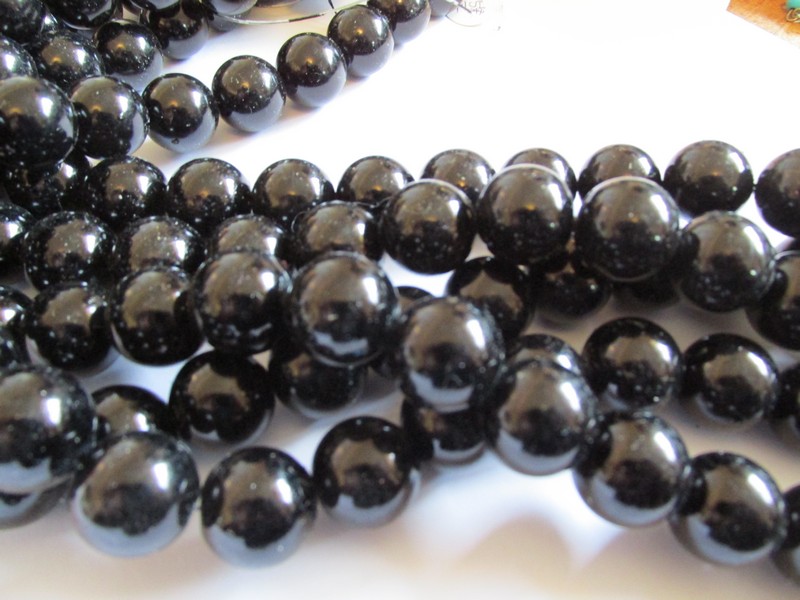 (image for) Black glass pearls #HU14-1229